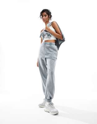 Miss Selfridge Seam Detail Sweatpants In Sage Green - Part Of A Set In Gray