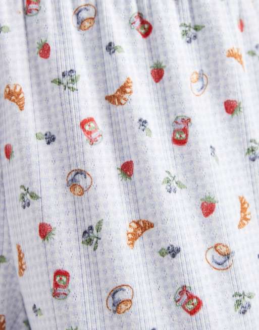 Miss Selfridge - Ajourgebreide pyjamabroek met brunchprint, 5 van 5