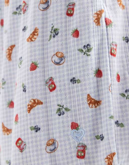 Miss Selfridge - Ajourgebreide pyjamashort met brunchprint, 5 van 5