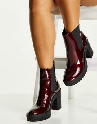 Miss Selfridge Alexia Burg patent mid ankle boot