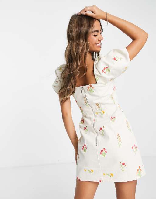 Floral hotsell denim dress