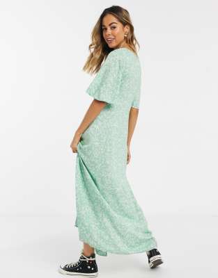 mint maxi dress with sleeves