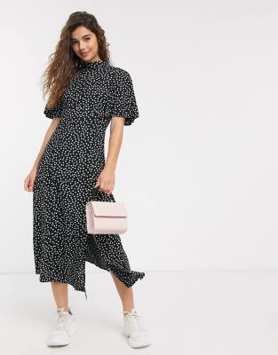 angel sleeve midi dress