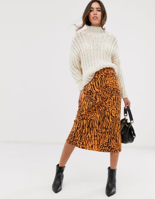 slip skirt leopard print