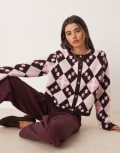 [Miss Selfridge] Miss Selfridge argyle floral cardigan in mono-Multi L MONO