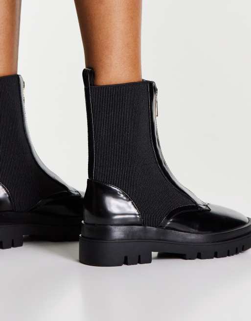 Miss Selfridge - Army Black Box - Stivaletti con zip , 2 di 4