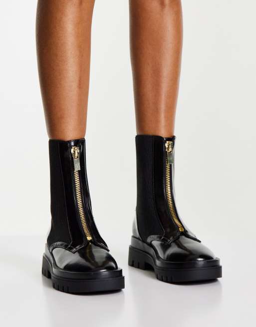 Miss Selfridge army black box zip boot , 3 of 4