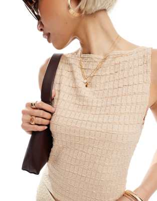 MISS SELFRIDGE ASYMMETRIC RUFFLE TEXTURED TOP 