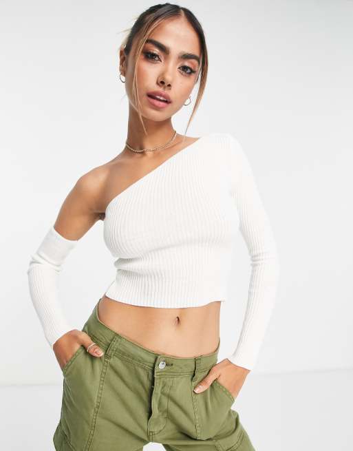 Ribbed Assymetrical Active Wear Top - Style Limits