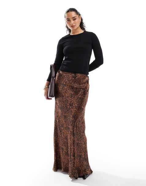 Miss Selfridge – Asymmetrisch geschnittener Maxirock mit Tiermuster - view 1