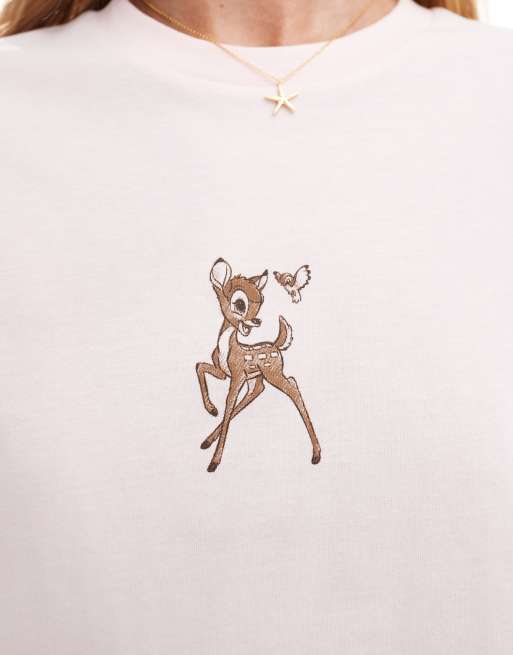 Miss Selfridge - Baby tee met Disney Bambi-print in roze, 3 van 4