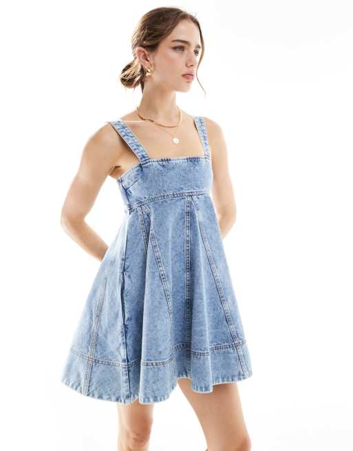 Miss Selfridge - Babydoll-denimkjole i syrevask