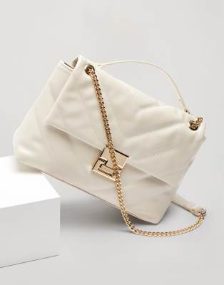 MISS SELFRIDGE BAG WITH CHAIN DETAIL IN WHITE