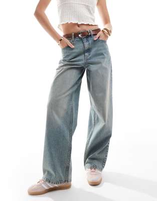 baggy jean in dirty wash-Blue