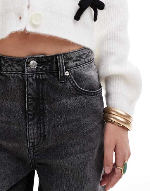 Miss Selfridge baggy jean in light black wash