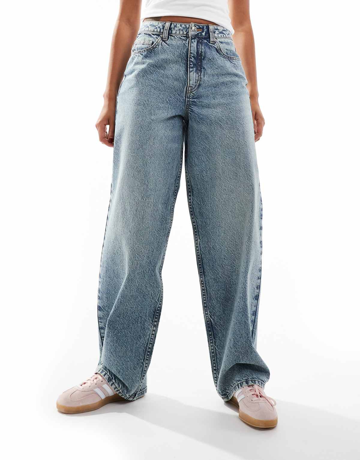 Miss Selfridge baggy jean in mid blue wash