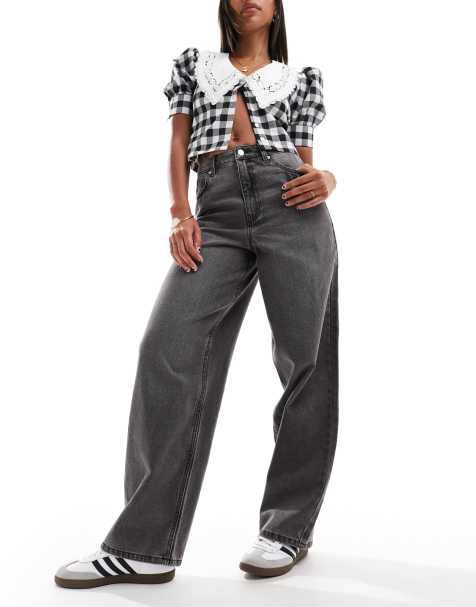 Miss Selfridge – Baggy jeans i grå tvätt - view 1