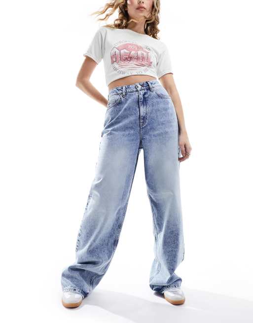 Miss Selfridge baggy jeans in acid wash