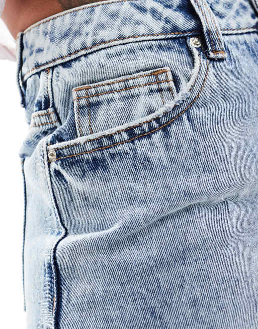 Miss Selfridge baggy jeans in blue acid wash, 2 of 5