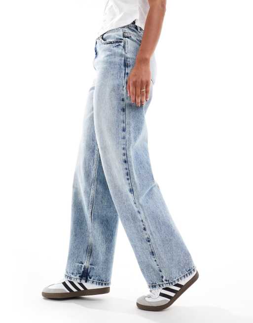 Miss Selfridge baggy jeans in blue acid wash, 3 of 5