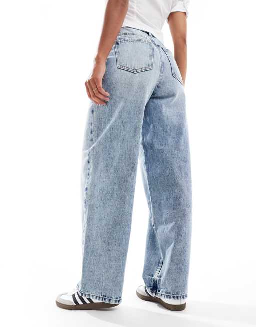 Miss Selfridge baggy jeans in blue acid wash, 4 of 5