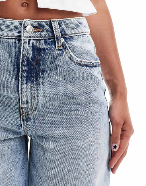 Miss Selfridge baggy jeans in blue acid wash, 5 of 5