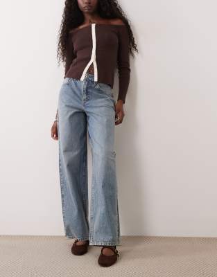 Miss Selfridge Baggy Jeans In Blue