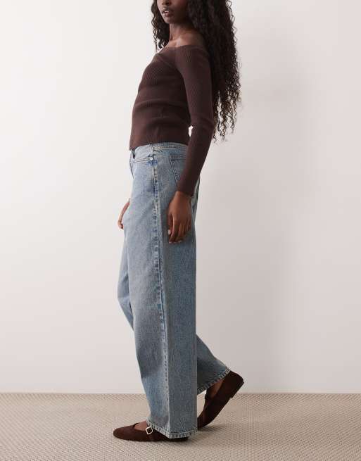 Miss Selfridge baggy jeans in dirty wash, 2 of 5