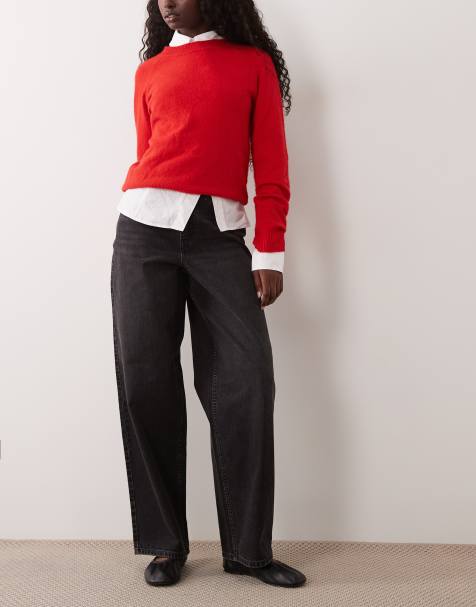 Miss Selfridge baggy jeans in washed black - view 1