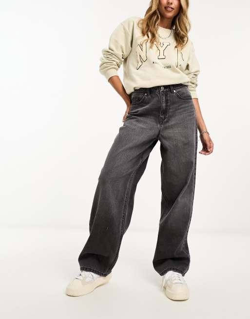 Miss Selfridge - Baggy jeans in zwart met wassing