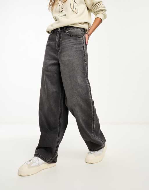 Miss Selfridge - Baggy jeans in zwart met wassing, 3 van 5