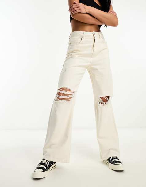 White tone hot sale jeans pants