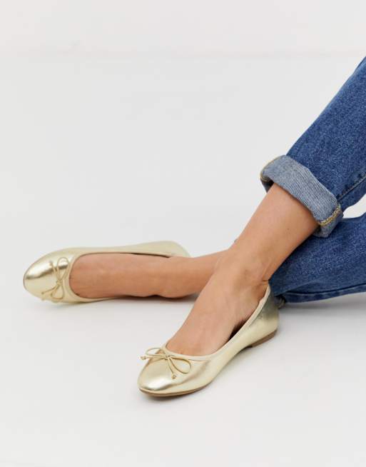 Gold 2025 ballerina flats