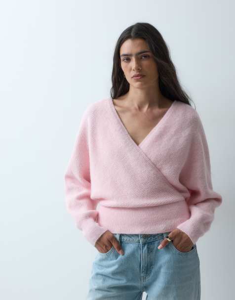 Miss Selfridge balletomslagtrui in roze - view 1