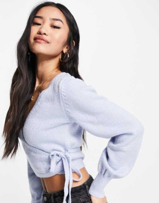 Miss Selfridge - Ballettrui met overslag in blauw