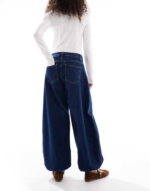 Miss Selfridge balloon elastic cuffs jeans in indigo
