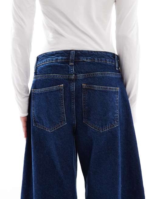 Miss Selfridge balloon elastic cuffs jeans in indigo