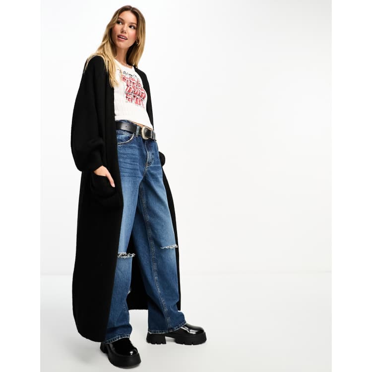 Black balloon sleeve online maxi cardigan