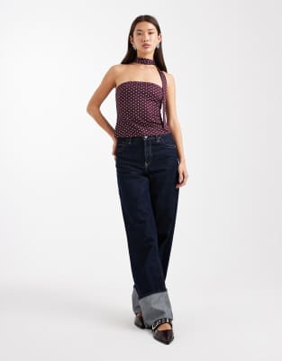 Miss Selfridge Bandeau Scarf Top In Multi