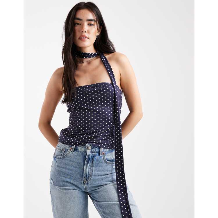 トップス BEEDEN DOTS SCARF NECK TOPS 特価品セ SCARF DOTS BEEDEN トップス NECK for Black in detail scarf