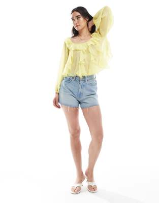 Miss Selfridge Bardot Chiffon Blouse