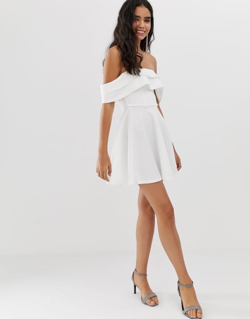 Asos white best sale bardot dress