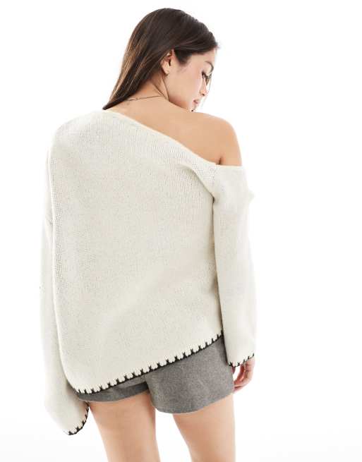Miss Selfridge – Bardzo luźny sweter oversize z motywem kokardki, 3 z 4