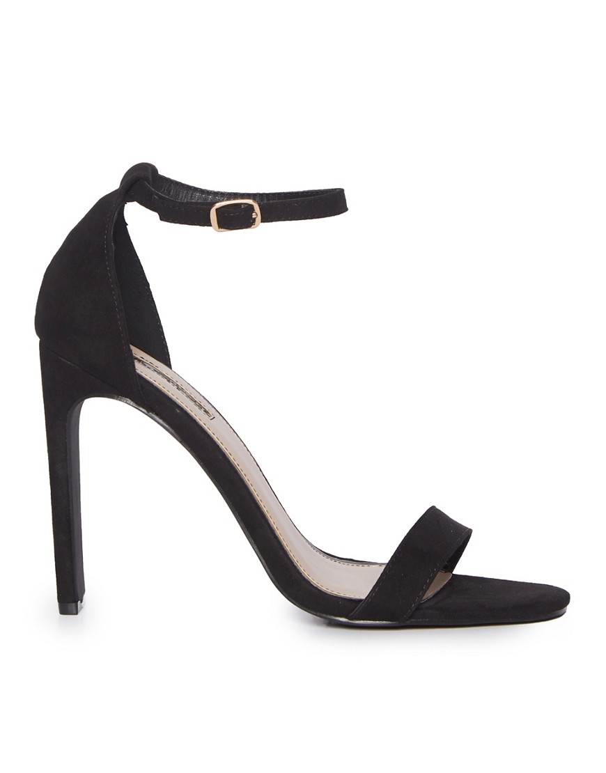 Miss Selfridge barely there heeled sandals in black