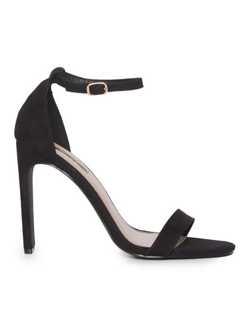 Miss Selfridge barely there heeled sandals in black | ASOS