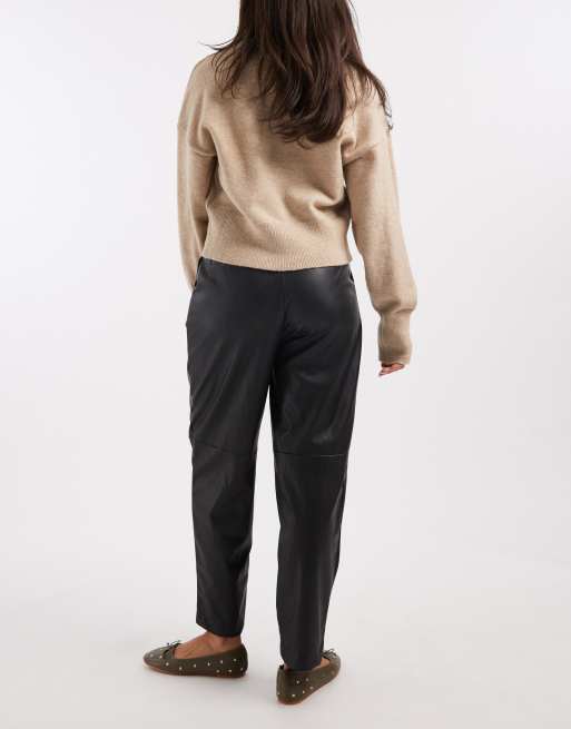 Miss Selfridge – Barrel-Leg-Hose aus Kunstleder, 4 von 5