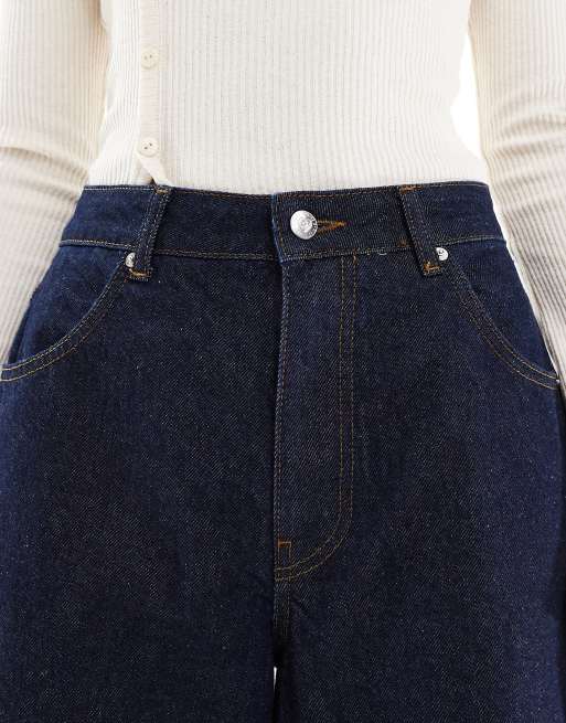 Miss Selfridge barrel leg jean in mid blue