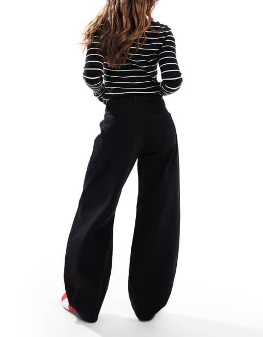 Miss Selfridge barrel leg jean in black