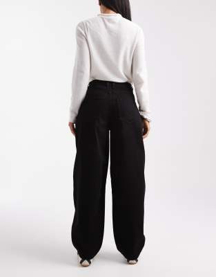 Miss Selfridge Barrel Leg Jeans In Black