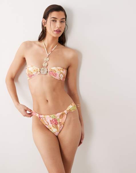 Miss Selfridge - Bas de bikini échancré à motif cachemire - view 1